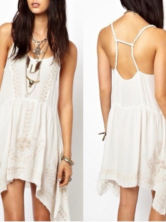 Free People Dresses & Skirts - Free People Meadows Of Medallions Ivory Boho Handkerchief Dress
